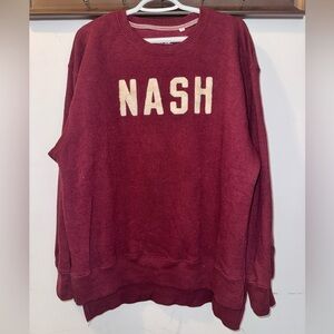 Nash Tonal Essential Crew Maroon Sweater Size XL